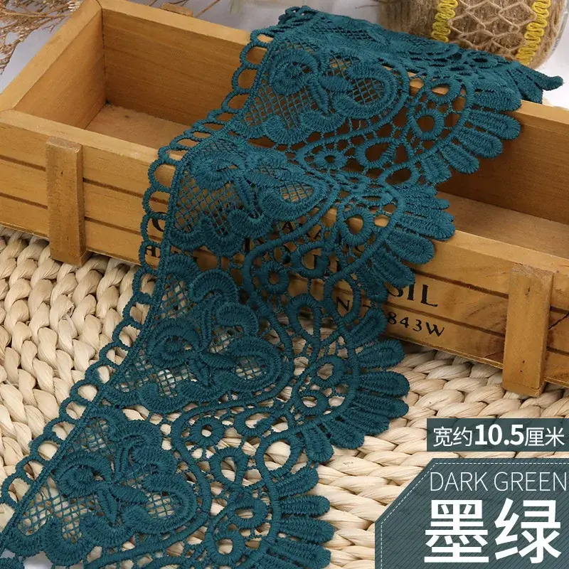9-10cm Wide Hollow Out Floral Embroidered Water Soluble Lace Ribbon DIY Handmade Crafts Fabric Home Textile Decoration Tape