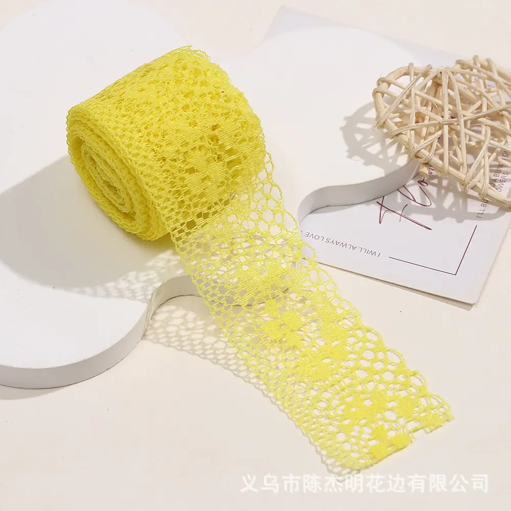 300Yards/Roll 4cm Lace Ribbon Embroidered Lace Trim Ribbon Lace Decorations DIY Sewing Fabric Material for Clothes