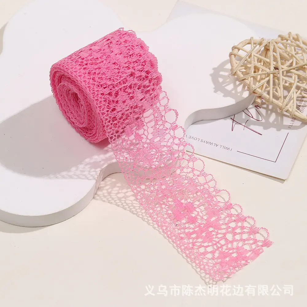 300Yards/Roll 4cm Lace Ribbon Embroidered Lace Trim Ribbon Lace Decorations DIY Sewing Fabric Material for Clothes