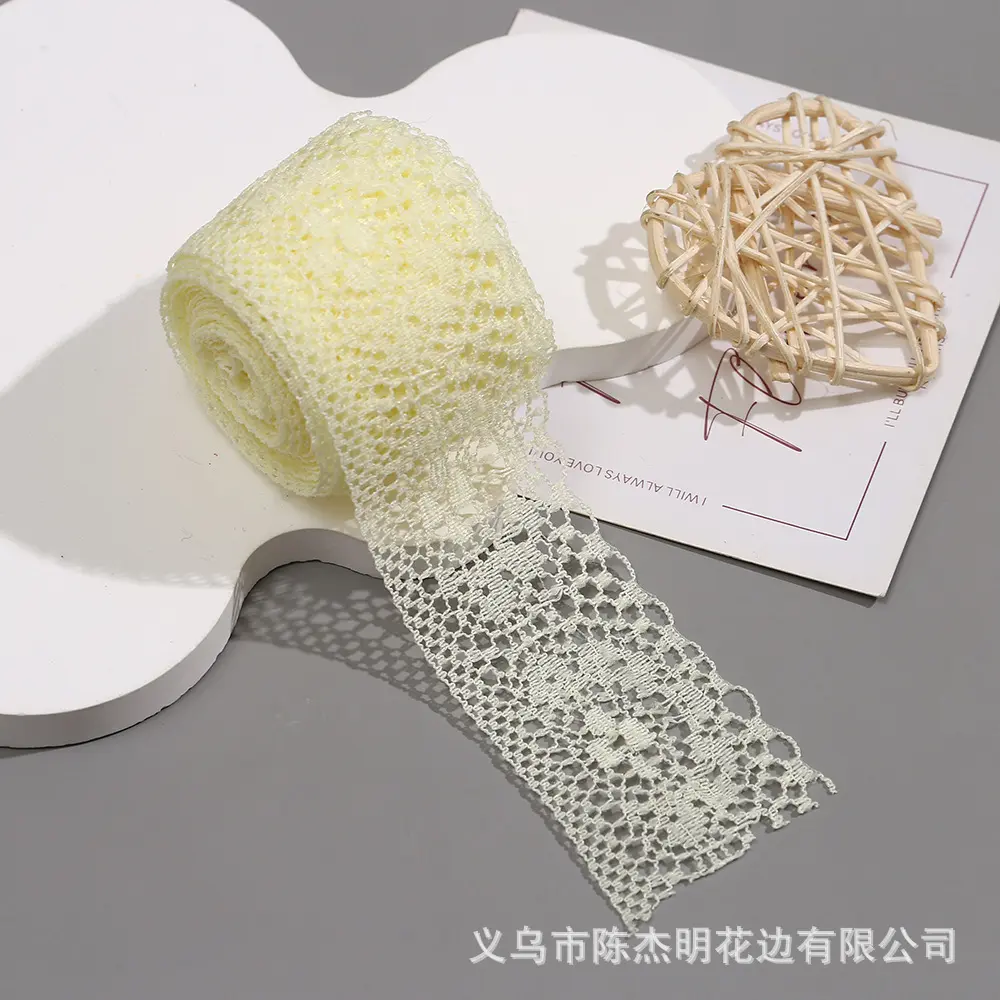 300Yards/Roll 4cm Lace Ribbon Embroidered Lace Trim Ribbon Lace Decorations DIY Sewing Fabric Material for Clothes