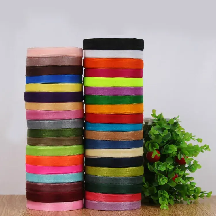 50yards/Roll 12mm Wide Organza Ribbon Party Wedding Birthday Gift Packaging Ribbons Christmas New Year DIY Bow Craft Accessories