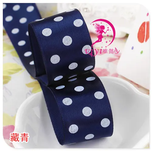 5M/Lots 25mm Vintage Polka Dot Printed Satin Ribbons DIY Handmade Crafts Material Baby Girl Headband Hairclip Accessories Ribbon