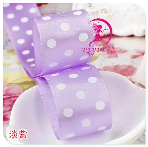 5M/Lots 25mm Vintage Polka Dot Printed Satin Ribbons DIY Handmade Crafts Material Baby Girl Headband Hairclip Accessories Ribbon