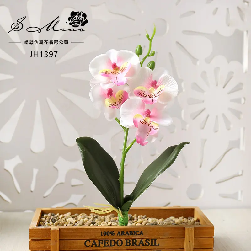 3/4/5Heads Artificial Butterfly Orchid Flowers for Home Garden Decoration Office Bedroom Ornament Desktop Table Flower Bonsai