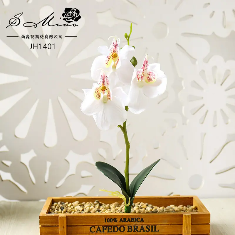 3/4/5Heads Artificial Butterfly Orchid Flowers for Home Garden Decoration Office Bedroom Ornament Desktop Table Flower Bonsai