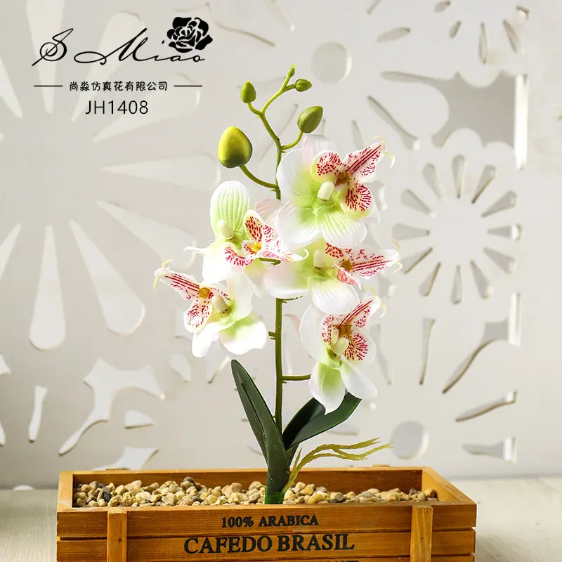 3/4/5Heads Artificial Butterfly Orchid Flowers for Home Garden Decoration Office Bedroom Ornament Desktop Table Flower Bonsai