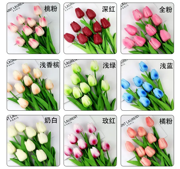 1 Piece Tulip Artificial Flowers Real Touch Flowers Tulip Bouquet Decor Mariage for Home Garden Wedding Decoration Fake Flowers