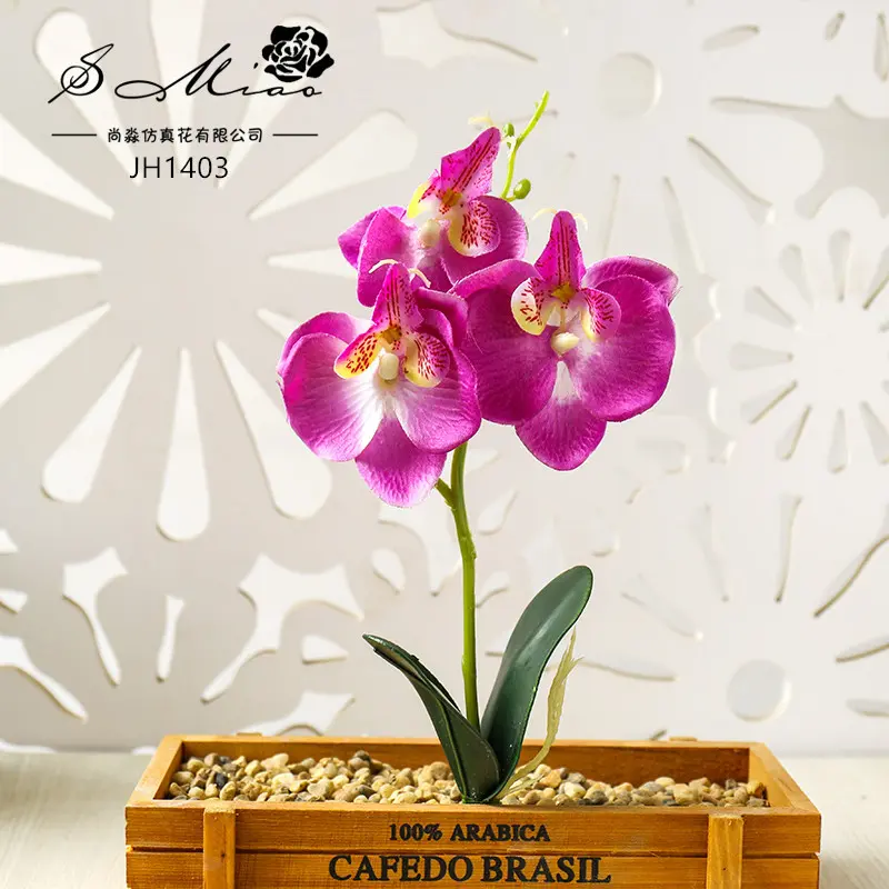 3/4/5Heads Artificial Butterfly Orchid Flowers for Home Garden Decoration Office Bedroom Ornament Desktop Table Flower Bonsai