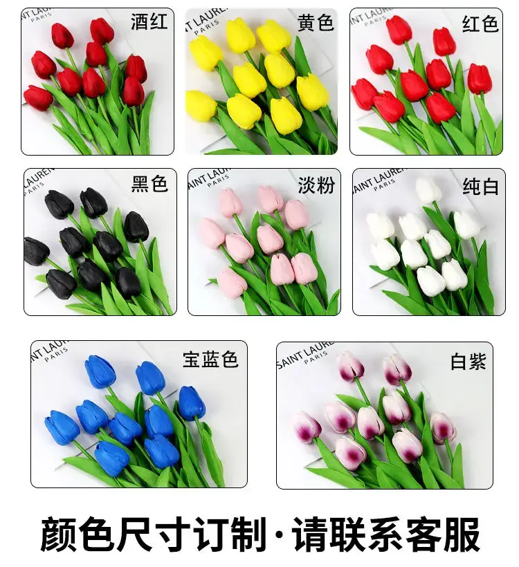 1 Piece Tulip Artificial Flowers Real Touch Flowers Tulip Bouquet Decor Mariage for Home Garden Wedding Decoration Fake Flowers