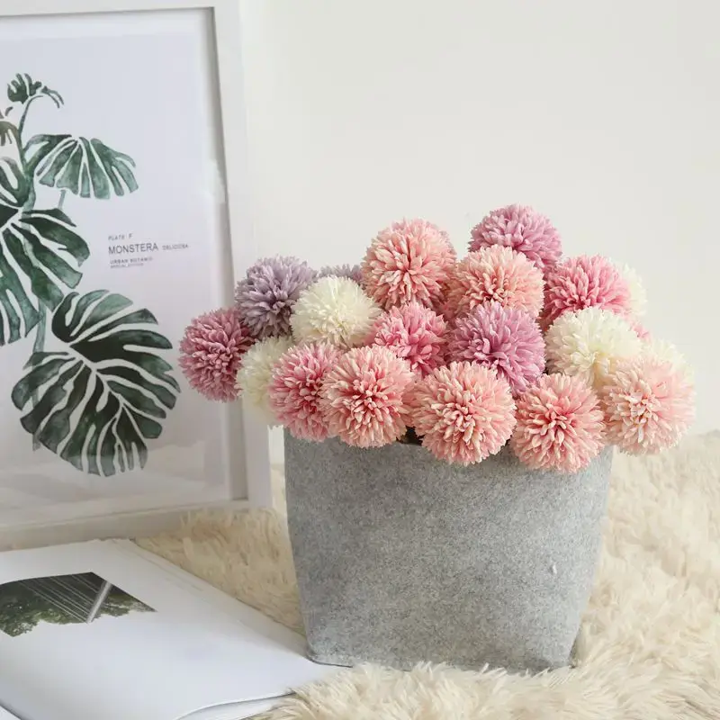 1Pcs 29cm Artificial Dandelion Ball Rose Flower Silk Hyacinth Flower Wedding Decoration for Home Party Hotel Garden Decorations