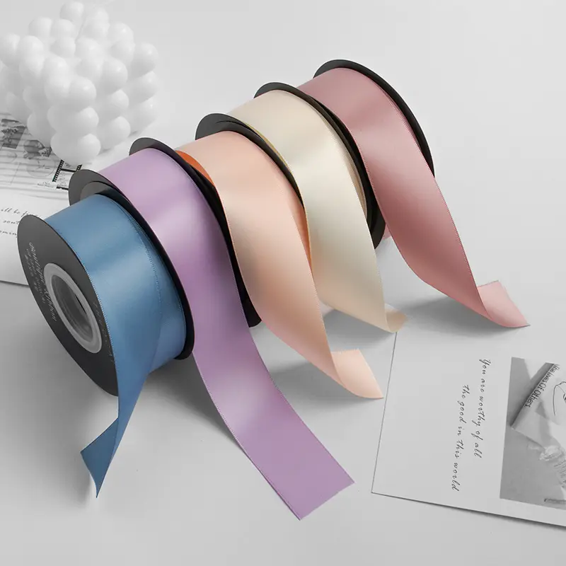18meters/roll 3.2cm Double Faced Satin Ribbon Handmade DIY Bow Gift Box Decoration Wedding Christmas Party Sewing Supplies
