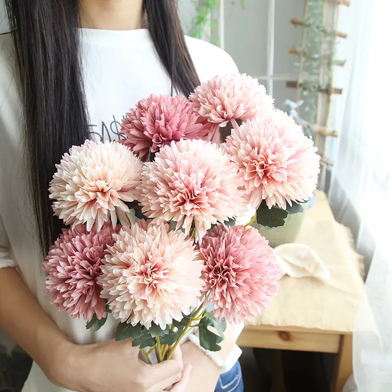 56cm Artificial Dandelion Flower Wedding Decoration Fake Flowers DIY Valentine's Day Gift Flores Artificiales Decoration Maison