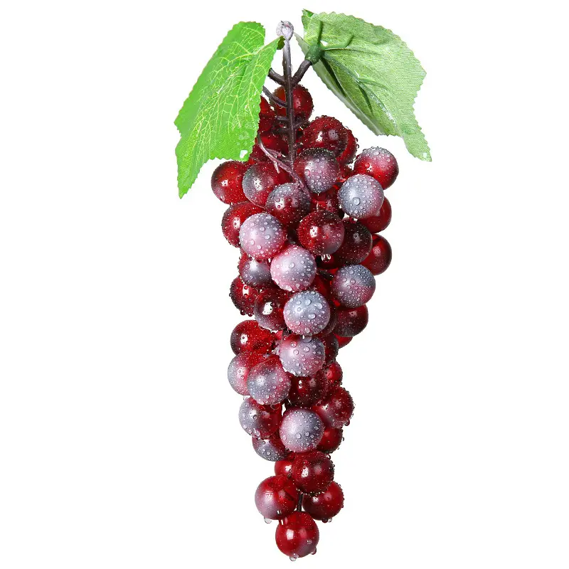 Real Touch Artificial Fruit Grapes Plastic Fake Leaves Christmas Home Garden Wedding Party Decoration Food Photography Props