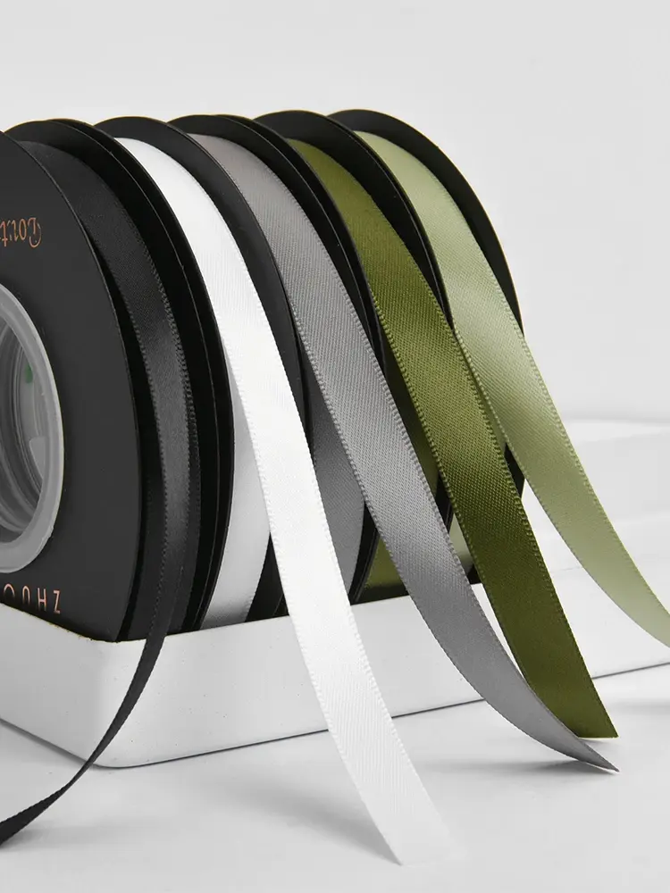 18meters/roll Double Face Satin Ribbon Width 1cm Solid Color Ribbons for Handmade Craft Gifts Wedding Decoration