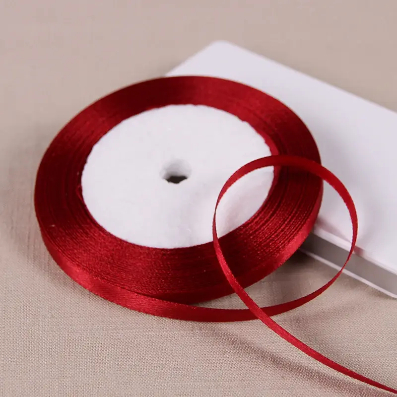 6mm 10mm 15mm 20mm 25mm 40mm 50mm Burgundy Single Face Satin Ribbons DIY Crafts Supplies Wedding Decoration Wine Red Ribbons