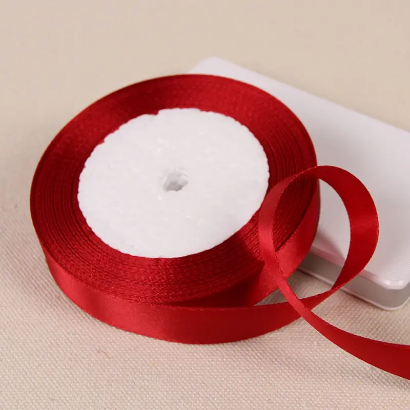 6mm 10mm 15mm 20mm 25mm 40mm 50mm Burgundy Single Face Satin Ribbons DIY Crafts Supplies Wedding Decoration Wine Red Ribbons