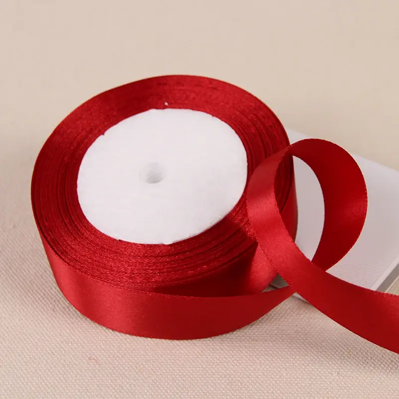 6mm 10mm 15mm 20mm 25mm 40mm 50mm Burgundy Single Face Satin Ribbons DIY Crafts Supplies Wedding Decoration Wine Red Ribbons