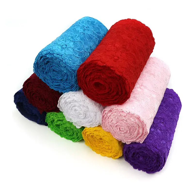 16cm Wide Stretchy Floral Lace Ribbon DIY Crafts Supplies Lace Tape Dress Clothing Top Bra Decoration 16cm White Lace Trimming