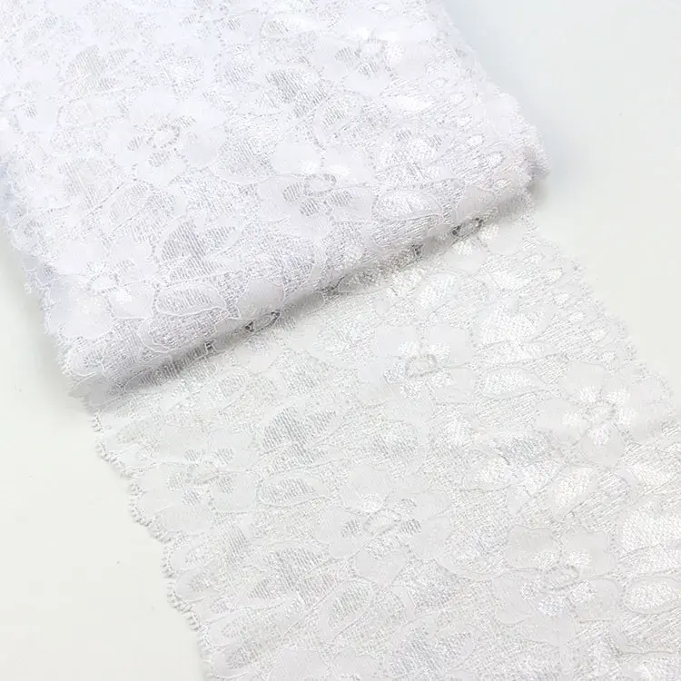 16cm Wide Stretchy Floral Lace Ribbon DIY Crafts Supplies Lace Tape Dress Clothing Top Bra Decoration 16cm White Lace Trimming