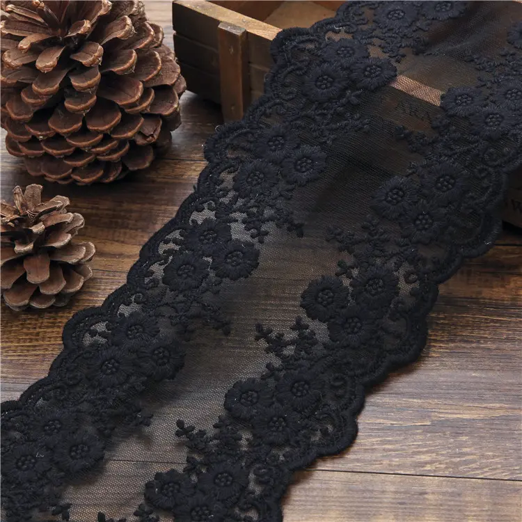 1Meter Transparent Mesh Floral Embroidered Lace Ribbon DIY Apparel Sewing Fabric Water Soluble Lace Handmade Crafts Supplies