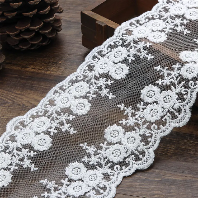 1Meter Transparent Mesh Floral Embroidered Lace Ribbon DIY Apparel Sewing Fabric Water Soluble Lace Handmade Crafts Supplies