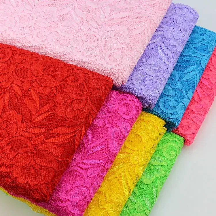2meters/Lot Stretchy Floral Lace Ribbon DIY Crafts Fabric Lace Tape Dress Clothing Top Bra Shorts Material 15cm White Lace Trim