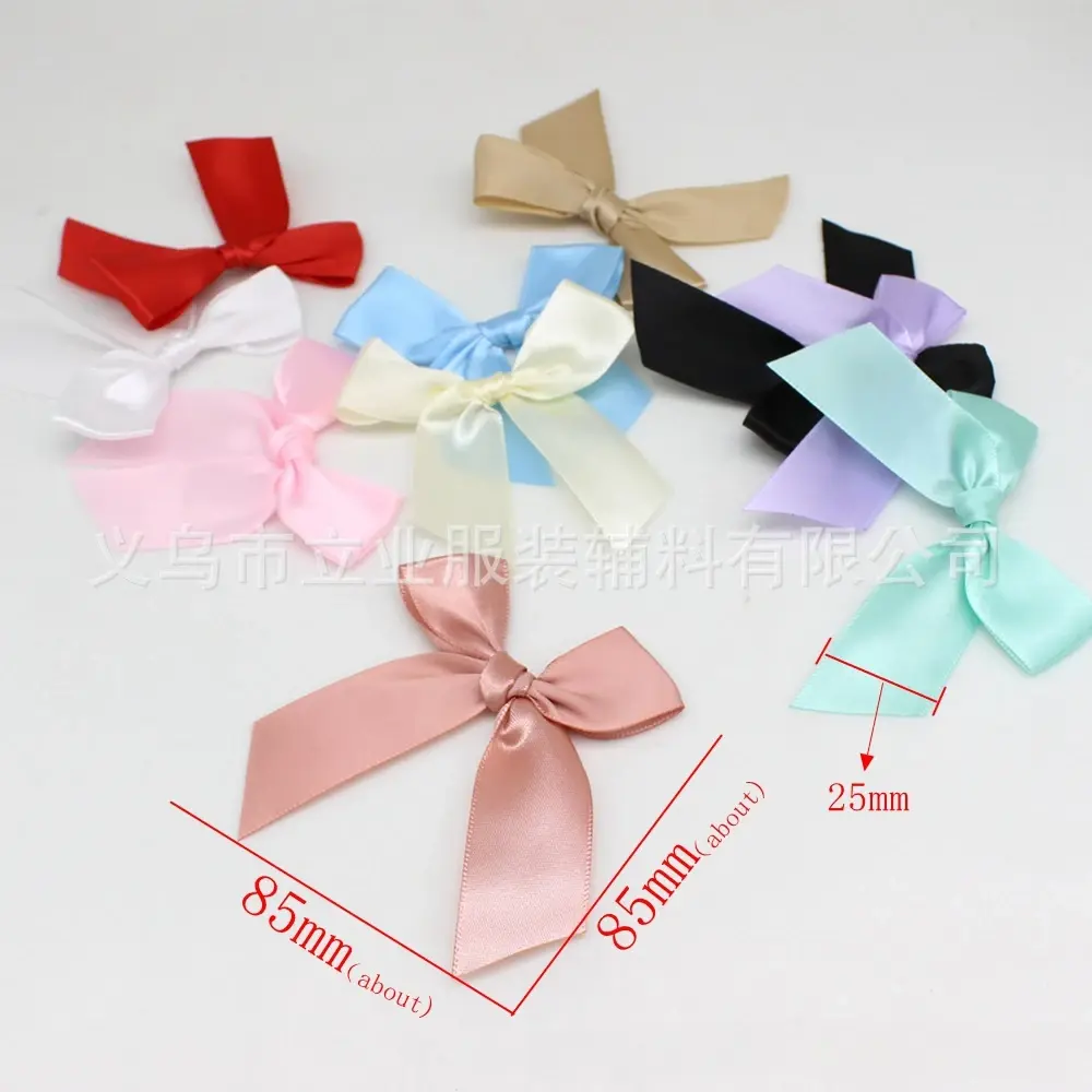 50pcs 1 Inch 25mm Black Red Pink White Ribbon Bows Satin Bow Flower DIY Crafts Supplies Christmas Halloween Gift Box Decorations