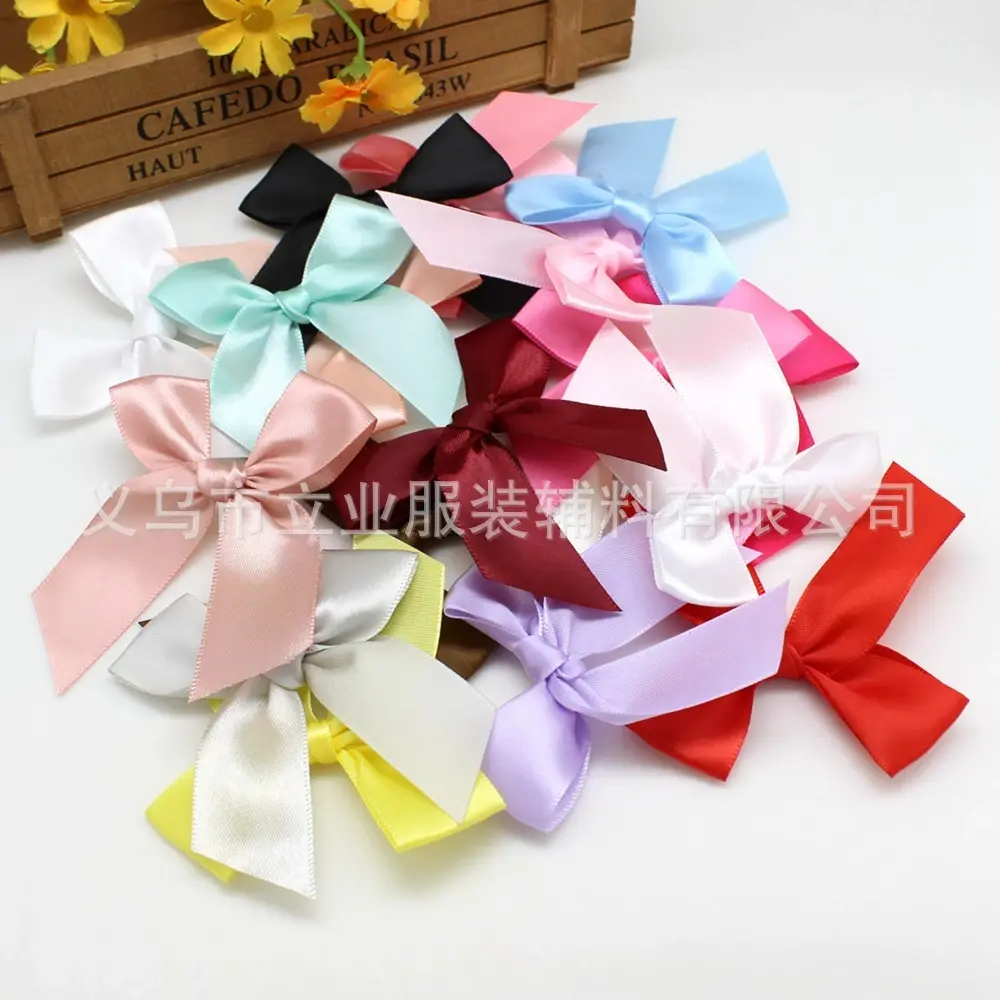 50pcs 1 Inch 25mm Black Red Pink White Ribbon Bows Satin Bow Flower DIY Crafts Supplies Christmas Halloween Gift Box Decorations