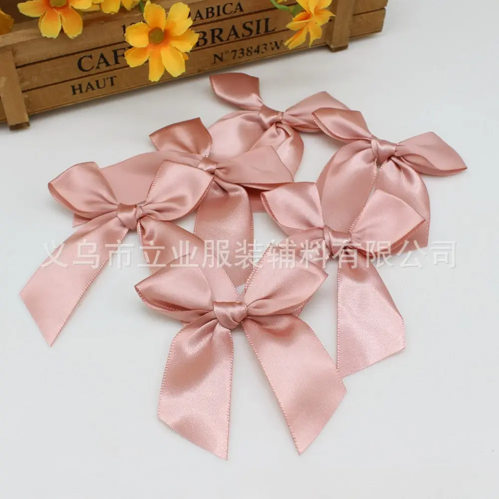 50pcs 1 Inch 25mm Black Red Pink White Ribbon Bows Satin Bow Flower DIY Crafts Supplies Christmas Halloween Gift Box Decorations