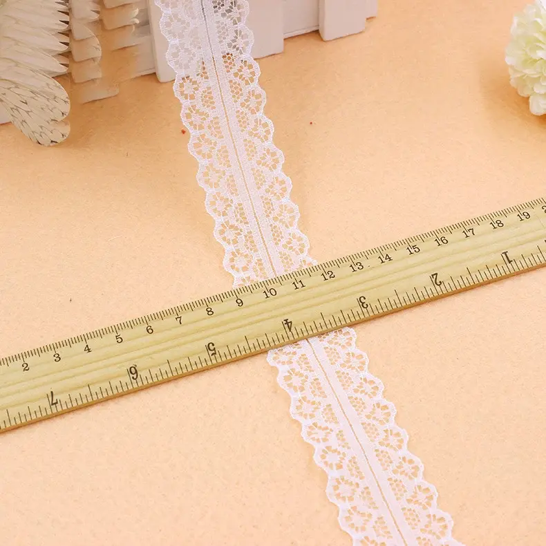 30MM Lace Ribbon Tape 10Yards/Lots Lace Trim Fabric DIY Embroidered Net White Lace Trimming Cord For Sewing Decoration