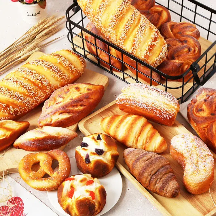Artificial Bread Simulation Food Model Fake Doughnut Home Decor Cake Shop Bakery Window Display Photography Props Table Decor