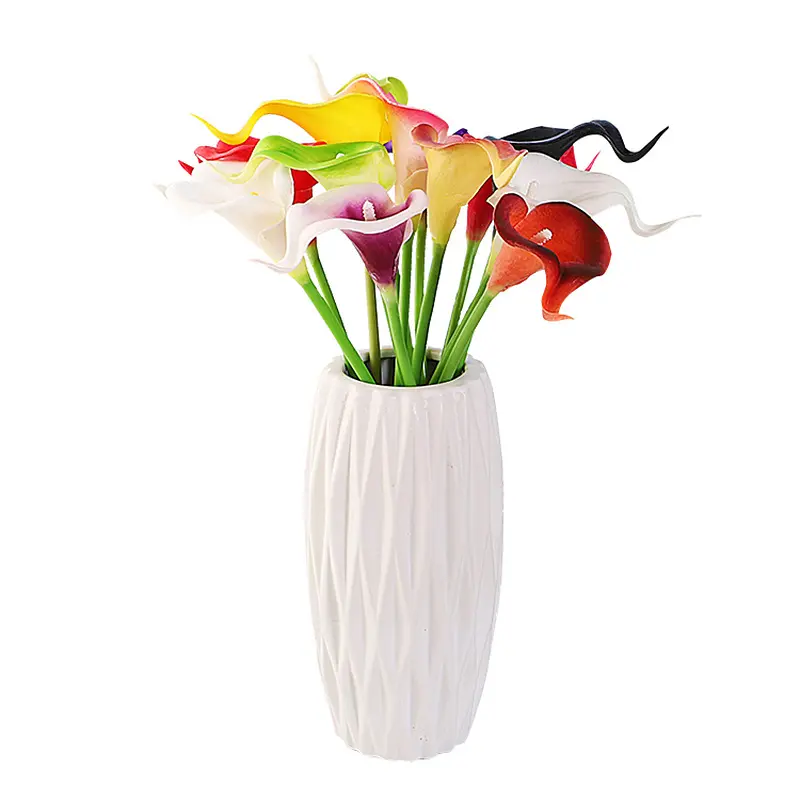 10pcs 34cm Real Touch PU Latex Calla Lily for Home Garden Decoration Wedding Party Supplies Bridal Bouquet Artificial Flowers