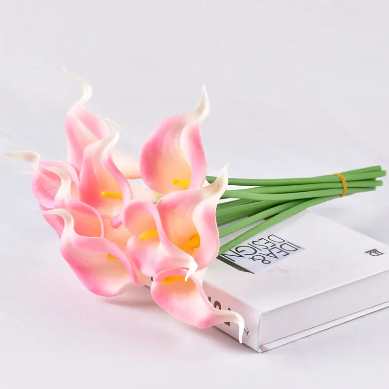 10pcs 34cm Real Touch PU Latex Calla Lily for Home Garden Decoration Wedding Party Supplies Bridal Bouquet Artificial Flowers