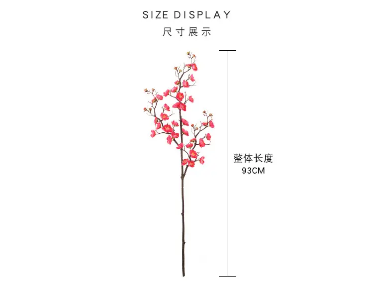 1pc 93cm Artificial Plum Blossom Flower Branch Silk Cherry Fake Flowers Wedding Home Garden Party Supplies Decoration Maison