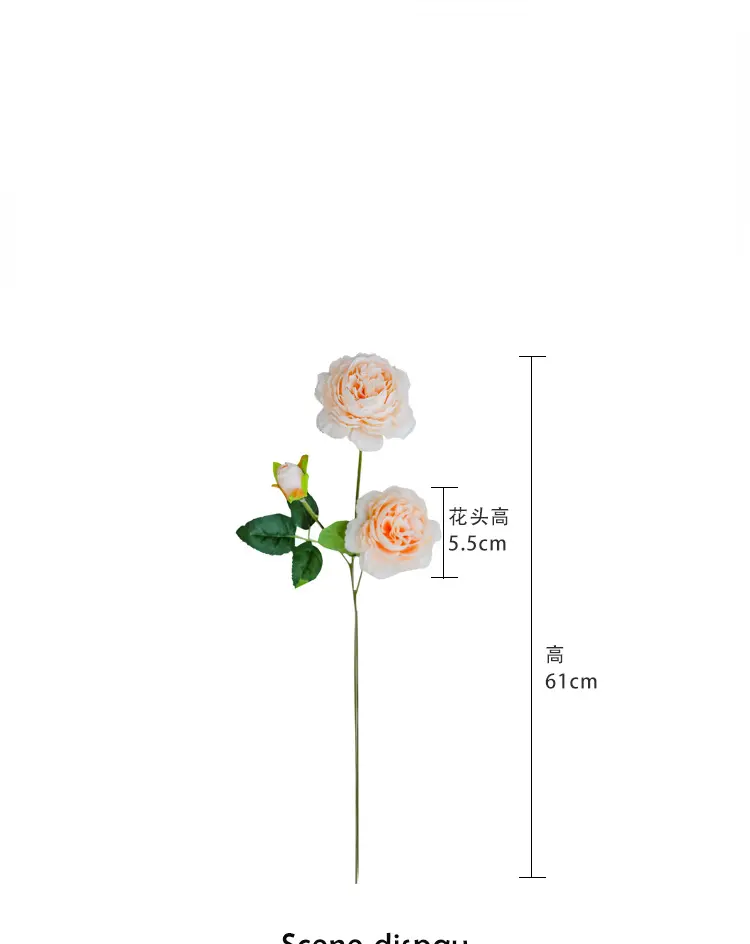 Rose Artificial Flowers 3 Heads Pink White Peonies Silk Flower Wedding Garden Decoration Fake Flower Bouquet Peony Color