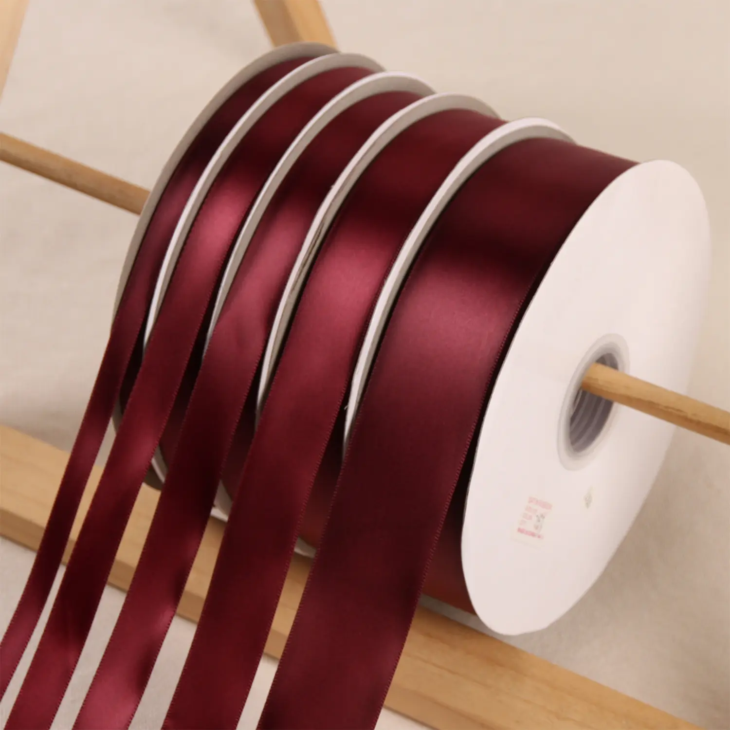 Satin Ribbons 91Meters 6/10/12/15/20/25/38mm Wine Polyester Ribbons Wedding Christmas Party Decorations DIY Bow Craft Wrapping