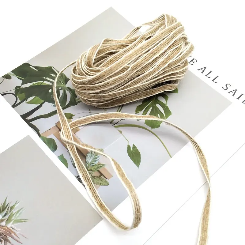 100M Natural Jute Burlap Ribbon Rustic Vintage Wedding Decor 5mm Width Hessian Lace Tape Christmas Birthday Party Supplies DIY
