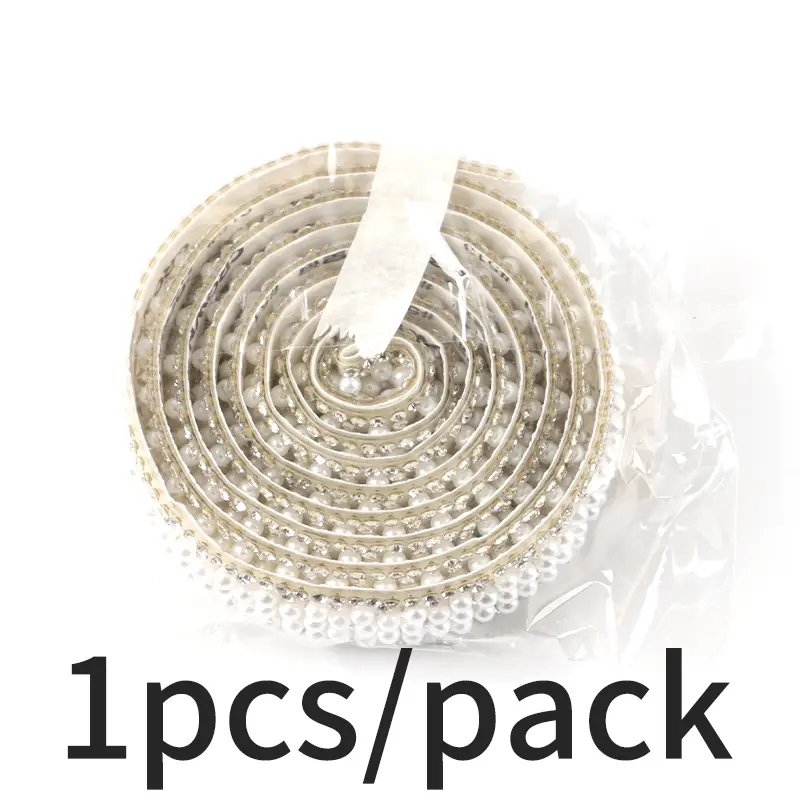 (91cm/pack)1cm/1.5cm/2cm Pearl Diamond Lace Self-adhesive Diamond Home Clothing Accessories Shoes And Hats DIY Decorative Ribbon
