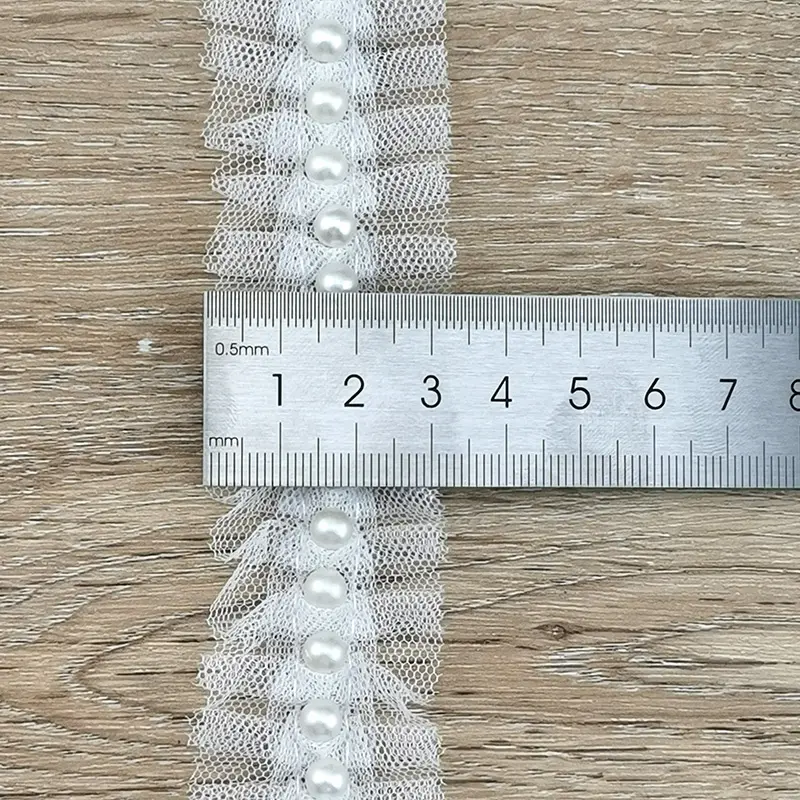 (1 Yard/roll)3cm  Pearl Gift Wrapping Ribbon Family Making Clothing Bag Accessories Decoration Hollow Lace Fabric Handmade DIY