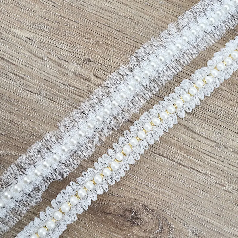 (1 Yard/roll)3cm  Pearl Gift Wrapping Ribbon Family Making Clothing Bag Accessories Decoration Hollow Lace Fabric Handmade DIY