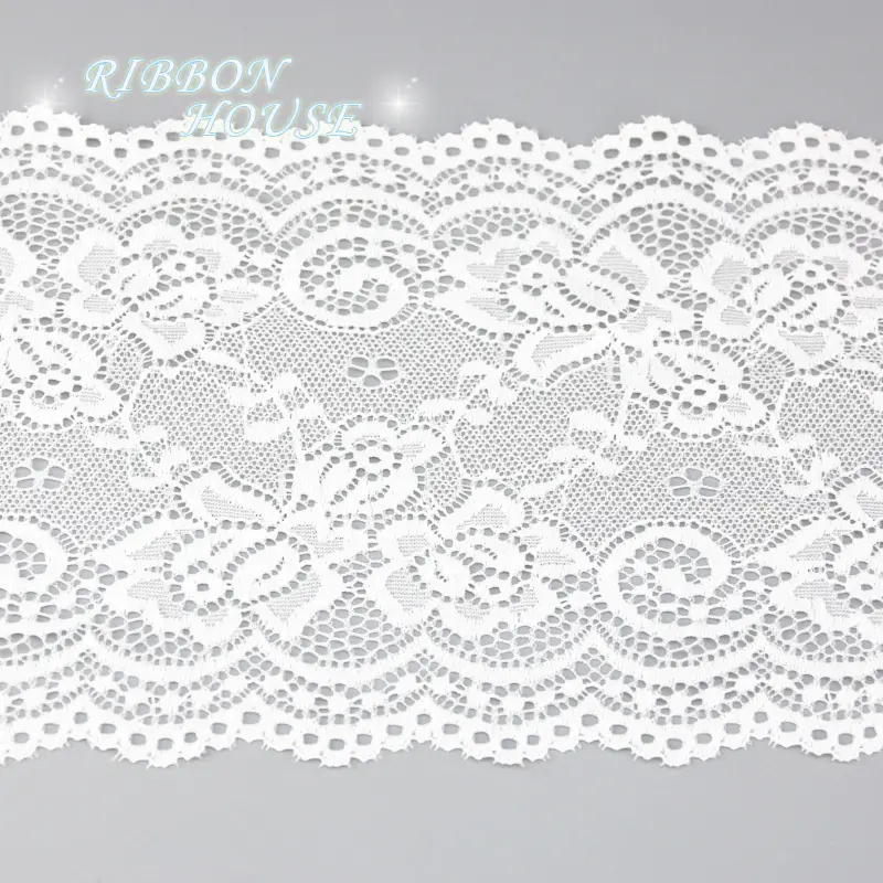 (3Meter/roll) 15cm White Elastic Lace Fabric French Hollow Underwear Laces Trim DIY Clothing Decoration Design