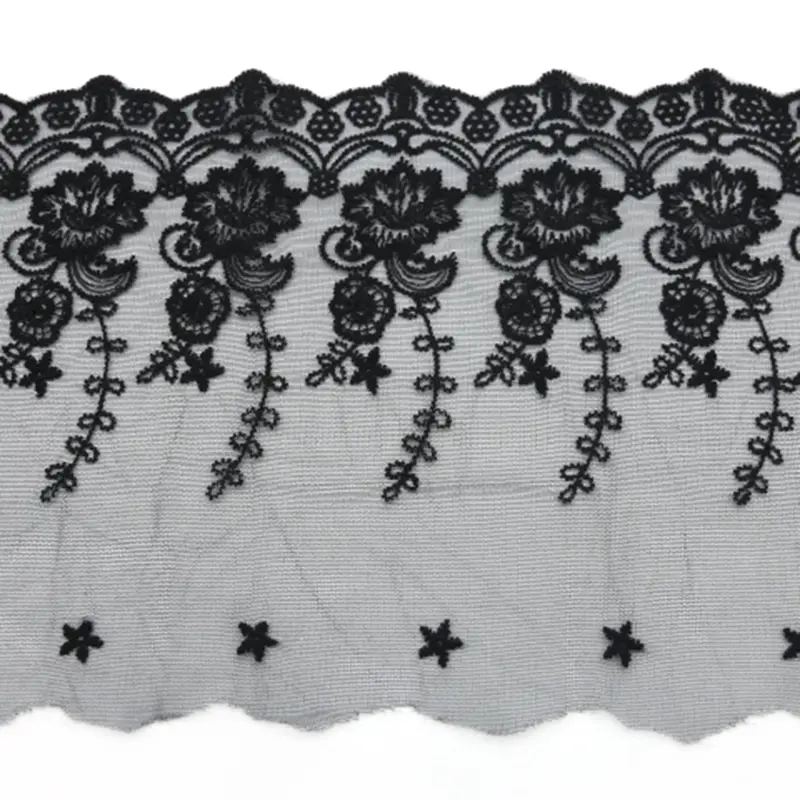 (1 Yard/pack) 23cm Exquisite Embroidered Mesh Lace Fabric Accessories Laces Material Handmade Wedding Dress Hemline Collar DIY
