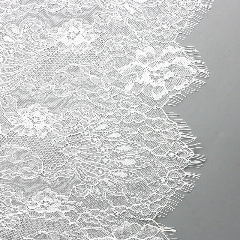 (3Meter/pack) 32cm Double Eyelash Lace Soft Hollow Clothing Accessories Wedding Dress Making Hand Cutting Diy