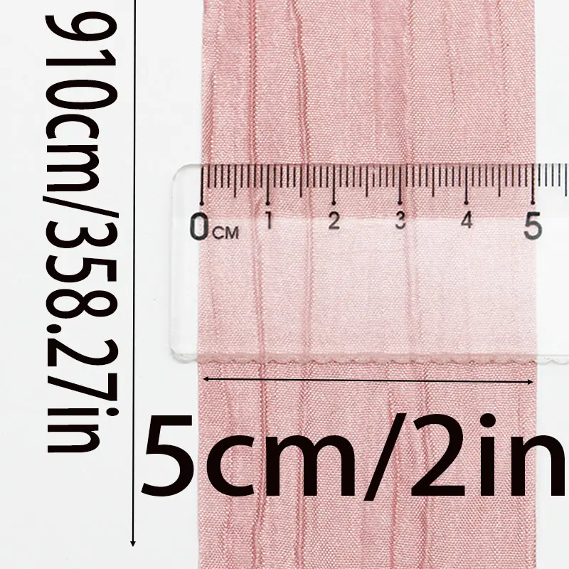 (10 Yards/pack) 5cm Pleated Glossy Ribbon Butterfly Ribbon Top Hat Clothing Accessories Polyester Bouquet Packaging Ribbons Lace