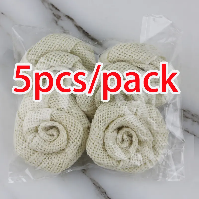 (5 Pcs/pack) 5cm Linen Rose Woven Artificial Plants Antique Home Wedding Dress Decoration Party Accessories Handicrafts