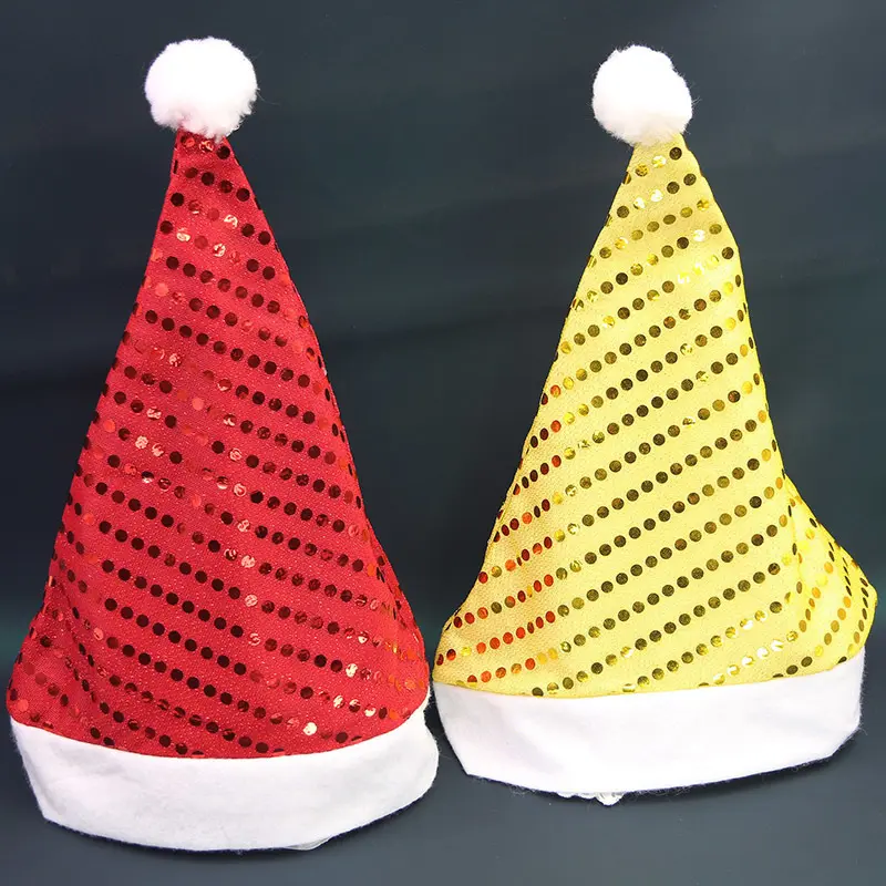 (1 Pcs/pack) 28x36cm Christmas Hat Glitter Carried Sparkling New Year Holiday Show Props Decorating Atmosphere Exquisite DIY