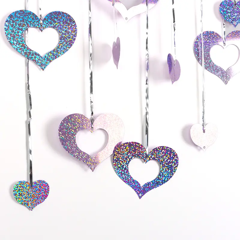 (100 Pieces/pack) Sequin Heart-shaped Pendant Decoration Wedding Decorations Party Birthday Venue Layout DIY Valentine's Day