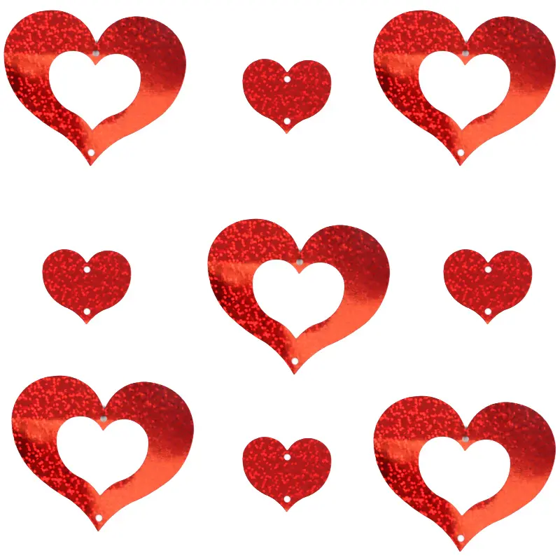 (100 Pieces/pack) Sequin Heart-shaped Pendant Decoration Wedding Decorations Party Birthday Venue Layout DIY Valentine's Day