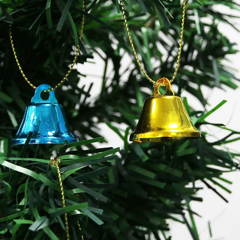 (20pcs/pack)25mm Colorful Bell Pendant Christmas Tree Holiday Party Decoration Handicrafts Creative Collar Bell DIY Wind Chime
