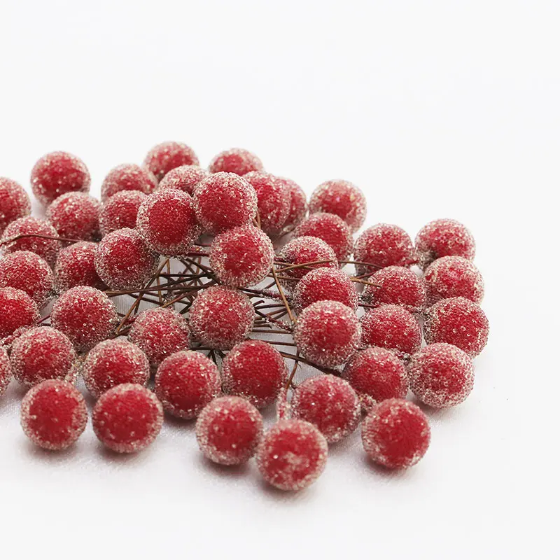 (50 Pcs/pack)6cm Christmas Crystal Berry Single Artificial Fruit Decoration Xmas Tree Accessories Party DIY Christmas Gift DIY